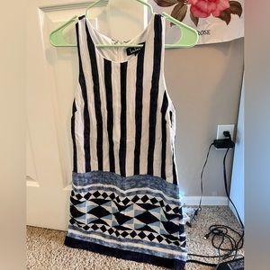 Blue and White Design Dress